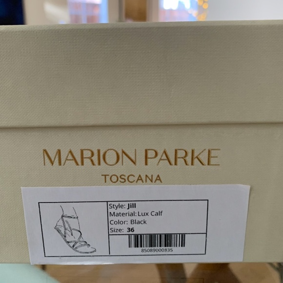 Marion Parke Jill Black Leather Sandal NEW size 6 - Picture 3 of 3